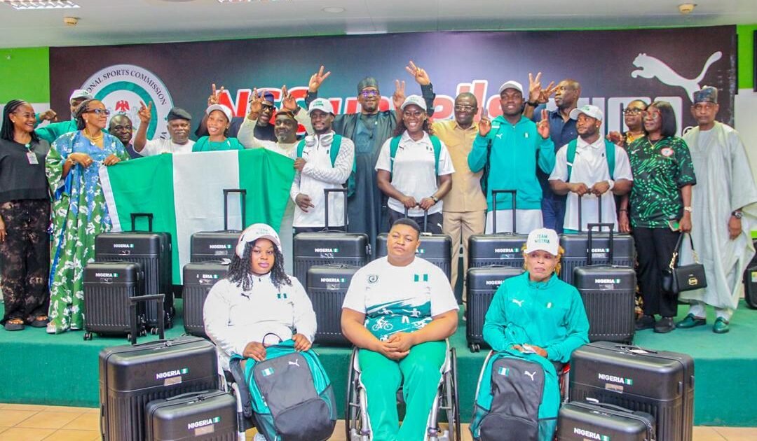 Team Nigeria athletes and officials at a Commonwealth Games send-off event