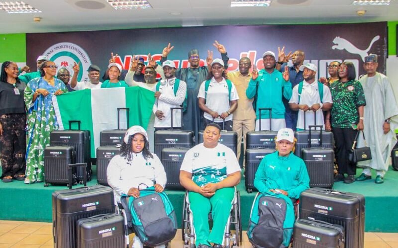 Team Nigeria athletes and officials at a Commonwealth Games send-off event