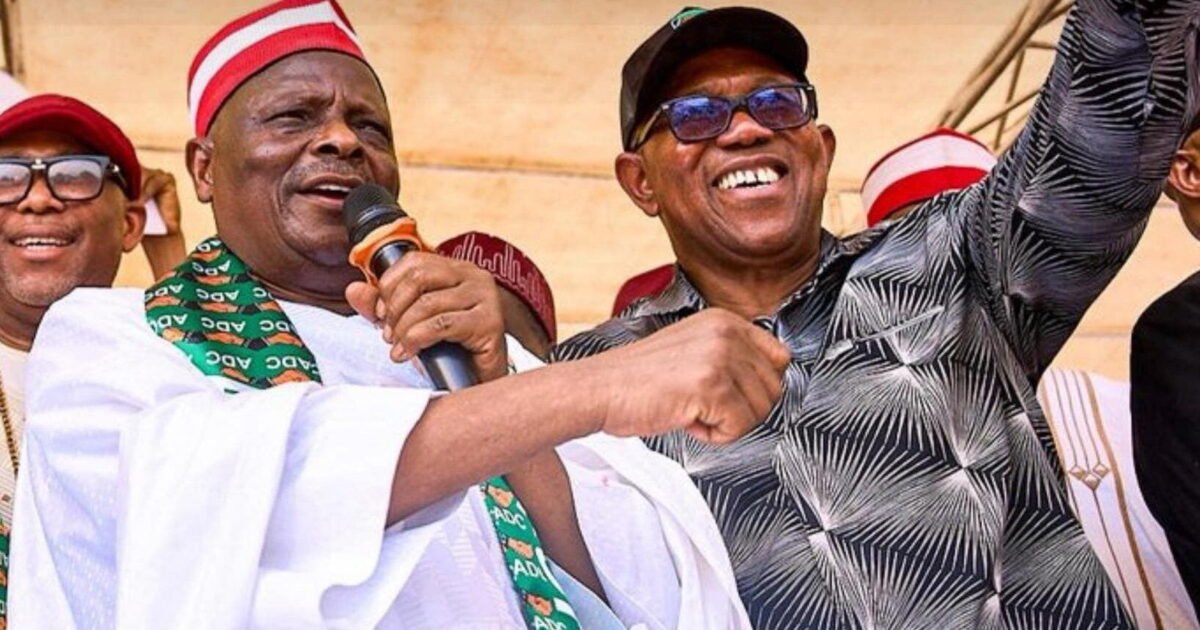 Rabiu Kwankwaso and Peter Obi at a political event