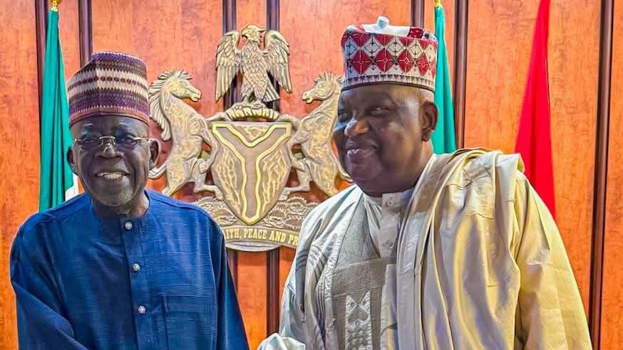 Rufai Hanga and President Bola Tinubu in a source-origin photo used for the resignation report
