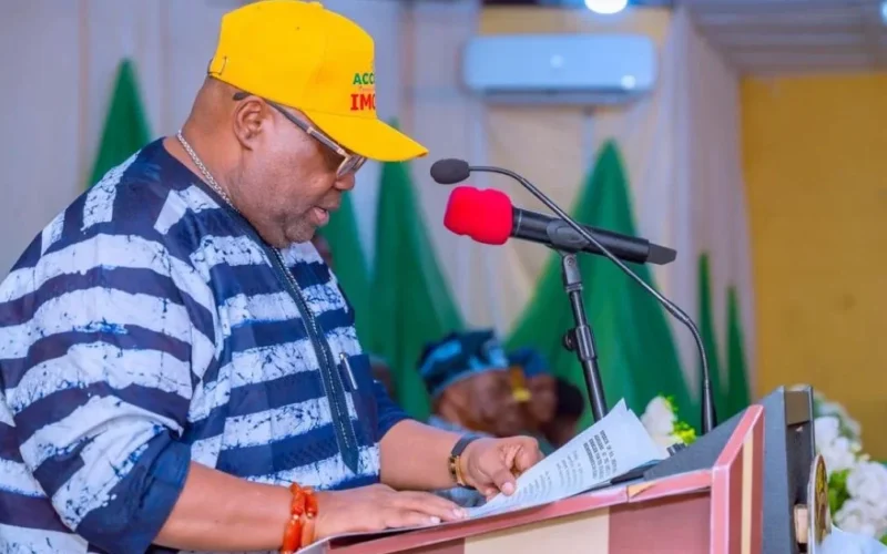 Osun State Governor Ademola Adeleke speaking at a public event