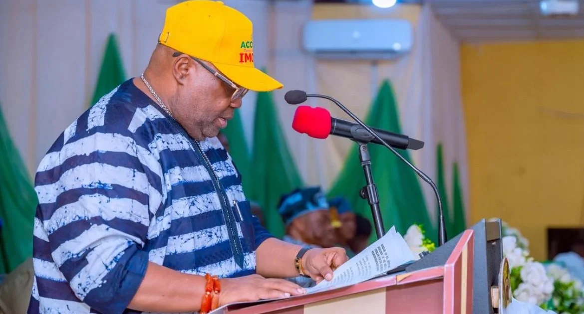 Osun State Governor Ademola Adeleke speaking at a public event