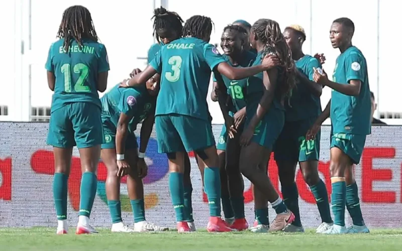 Super Falcons players during a WAFCON match