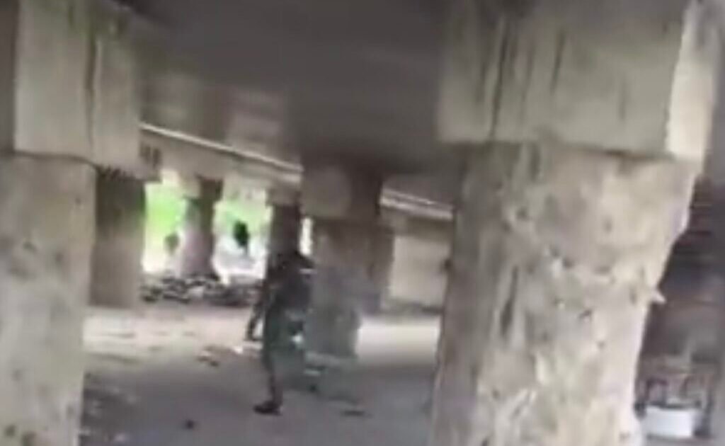 A damaged section beneath a Lagos bridge