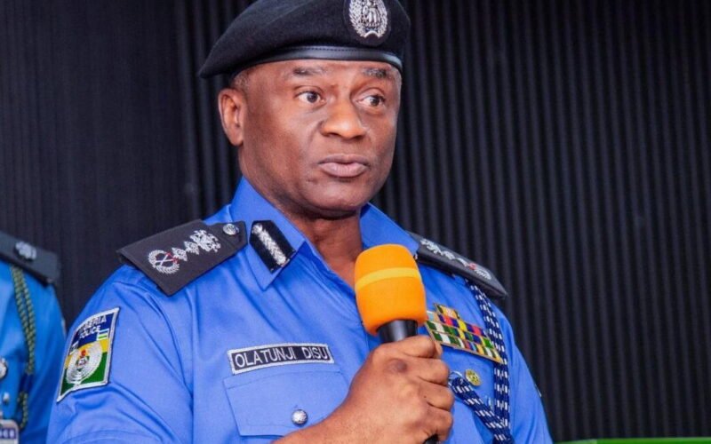 Inspector-General of Police Olatunji Disu speaking at an official event