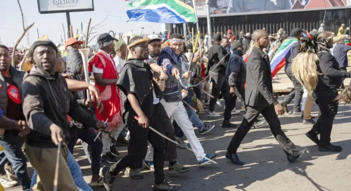 People march in South Africa during protests linked to undocumented migrants
