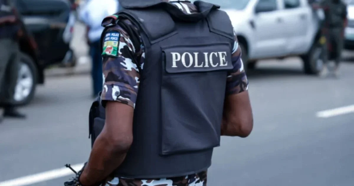 Nigerian police officer on duty