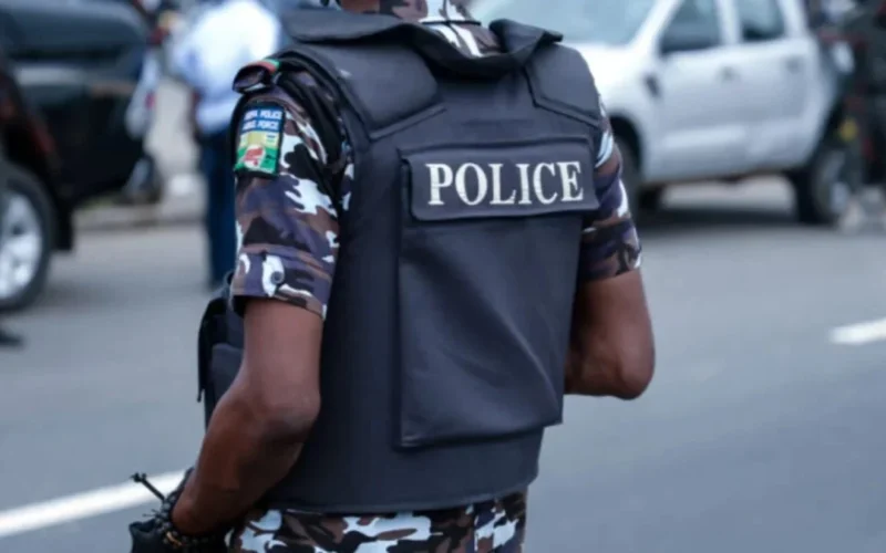 Nigerian police officer on duty