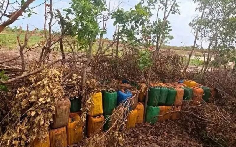 Camouflaged jerrycans found at the Boko Haram/ISWAP camp in Adamawa State.