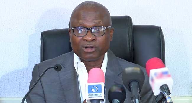 NCDC Director-General Dr Jide Idris speaking at a briefing