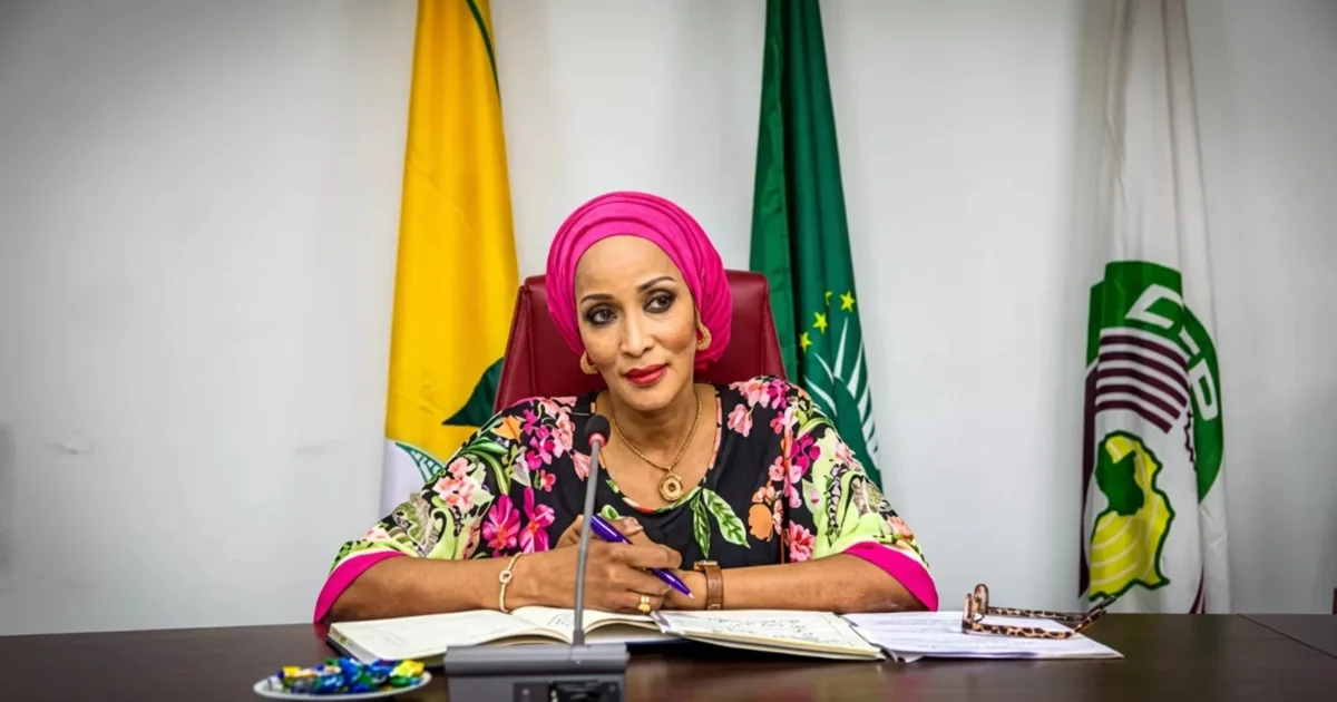 Foreign Affairs Minister Bianca Odumegwu-Ojukwu seated at a meeting