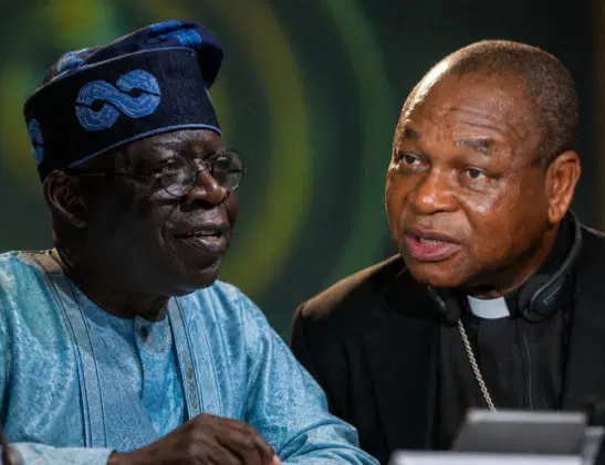 Bola Tinubu and Cardinal John Onaiyekan in a source-origin image used for the Presidency-Onaiyekan dispute
