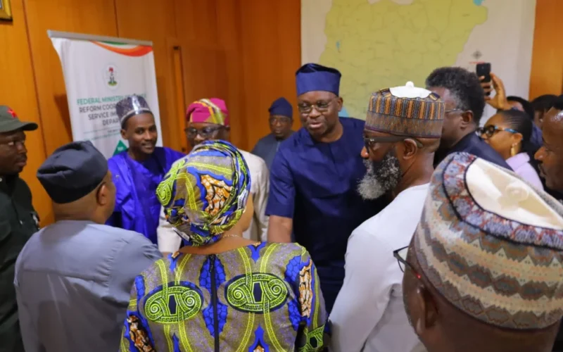 Ayodele Fayose at the REA governing-board inauguration.