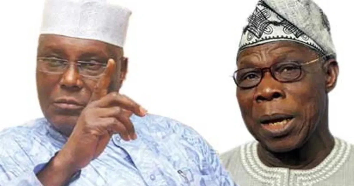Source-origin Vanguard photograph of Atiku Abubakar and Olusegun Obasanjo used as a contextual image because both men are central to the remarks.