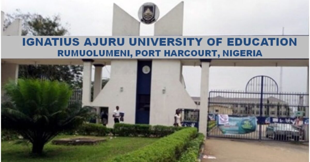 Entrance to Ignatius Ajuru University of Education in Rumuolumeni, Port Harcourt; this image does not show the reported cult clash or gunshots.