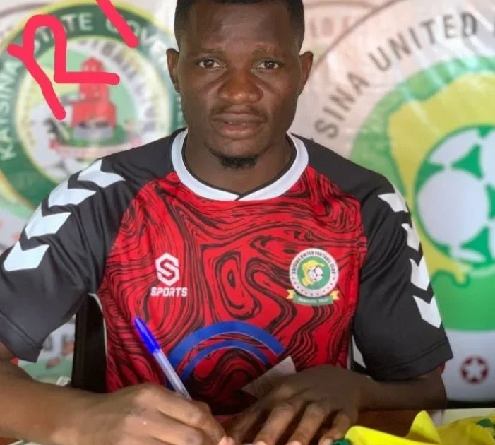 Katsina United player Ozoh Chinedu in club kit before his death during a pre-season friendly.