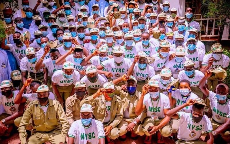 NYSC corps members during an orientation exercise, used as a contextual image for the Kogi abduction report