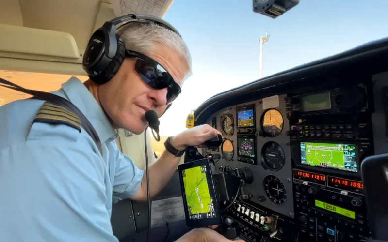 Kevin Rideout seated in an aircraft cockpit, used as a contextual image for his reported release from captivity in Niger.