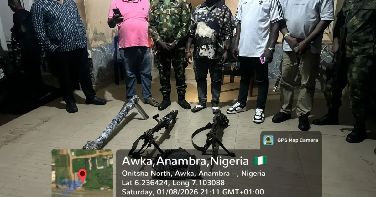 Army personnel and recovered weapons shown in a South-East security operation