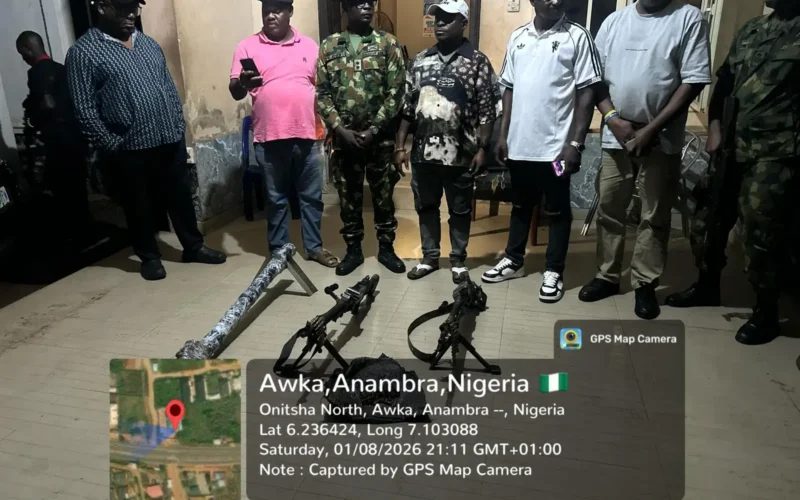 Army personnel and recovered weapons shown in a South-East security operation
