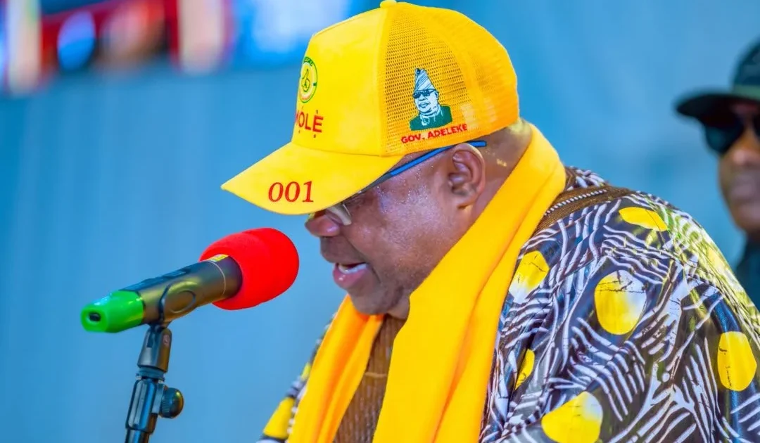 Governor Ademola Adeleke at a campaign event in Osun State