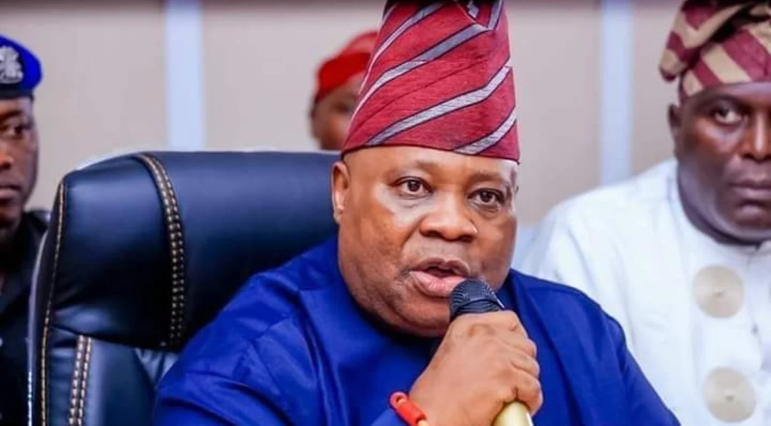 Osun State Governor Ademola Adeleke speaking at a government briefing