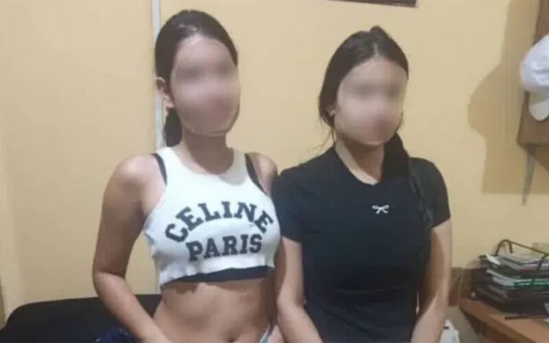 Two rescued Colombian women in Lagos with their faces blurred for privacy