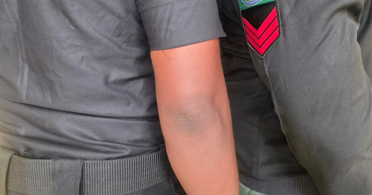 Close-up of a Delta State Police Command officer’s uniform and rank insignia, used as a contextual image for the Asaba tramadol-arrest report.
