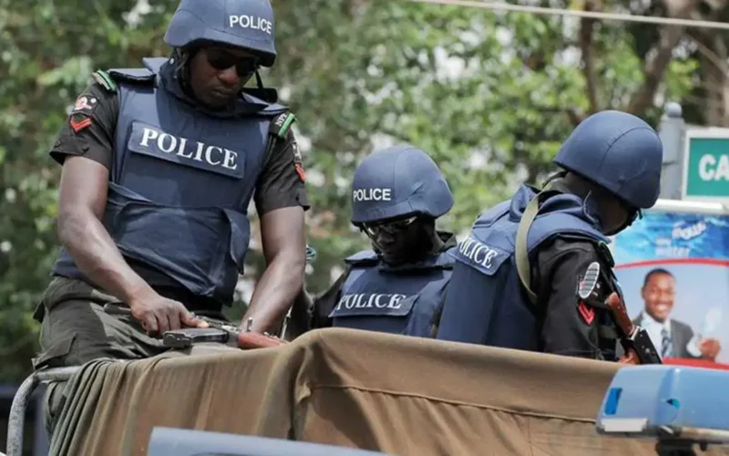 Nigerian police officers on duty, used as a contextual image for a Niger recovery story.