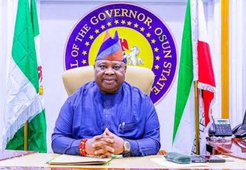 Osun Governor Ademola Adeleke at his office, used as a contextual image for the state government warning after the governorship election.