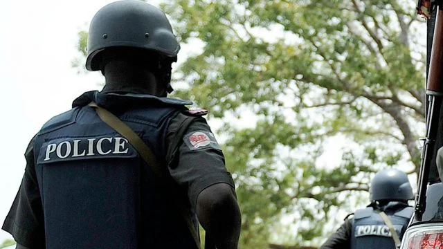Nigerian police officers on duty