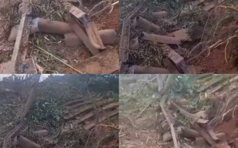 Damaged railway track materials from the reported Osogbo railway-vandalism attempt.