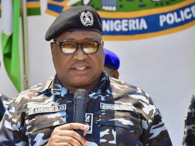 Kwara Commissioner of Police Adekimi Ojo speaking at a public briefing