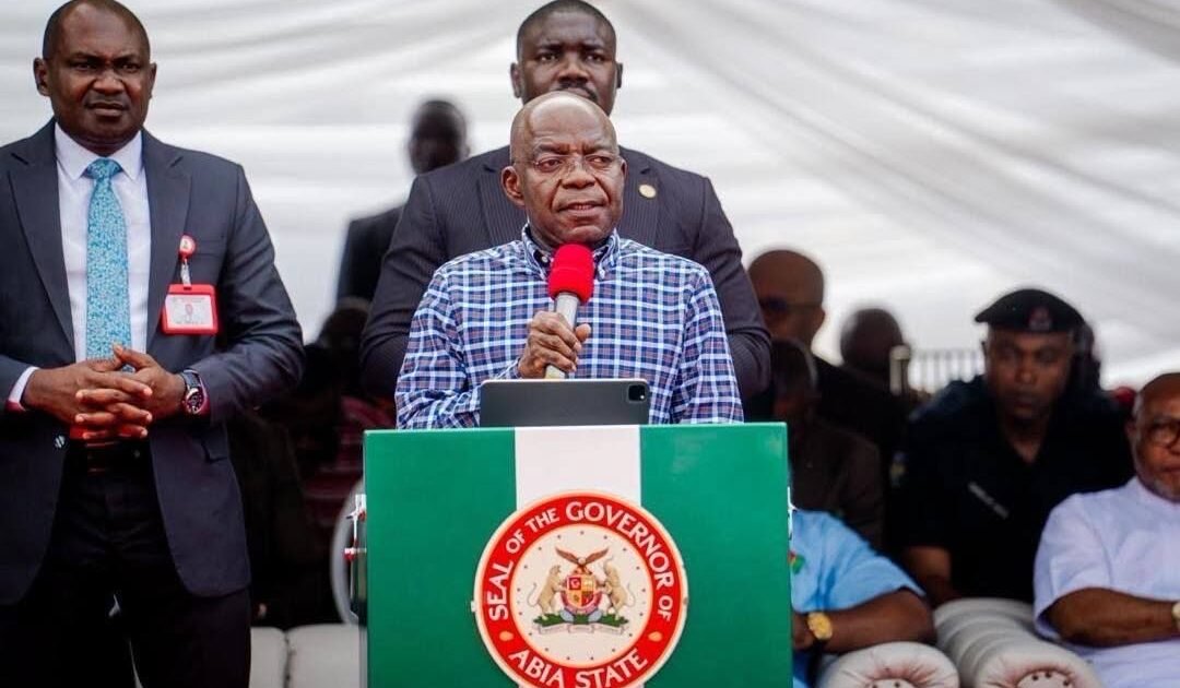 Governor Alex Otti speaking during the commissioning of the 80-bed Obingwa General Hospital in Abia State