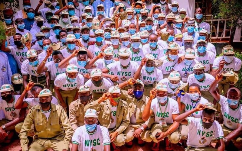 NYSC corps members during an orientation exercise, used as a contextual image for the Kogi abduction and rescue story