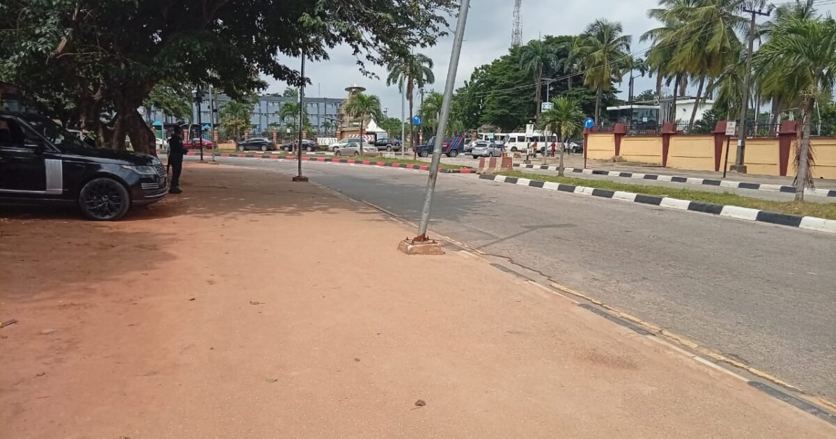 Road outside Lagos House in Ikeja during the pensioners protest report