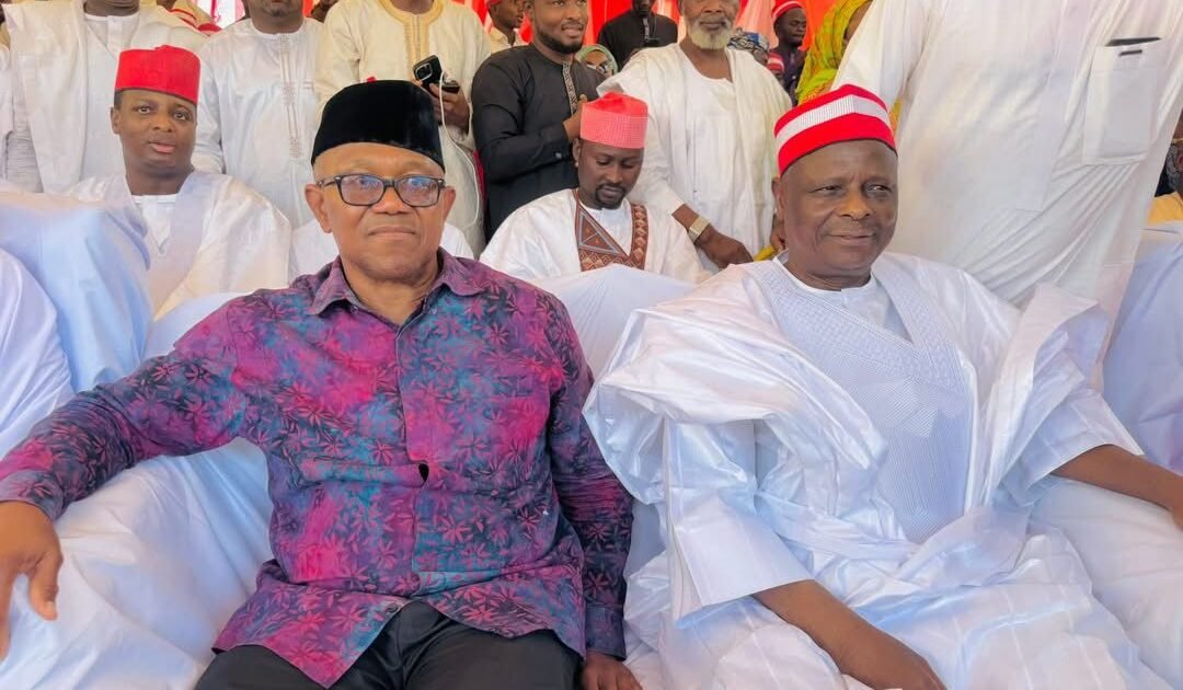 Peter Obi and Rabiu Kwankwaso seated together