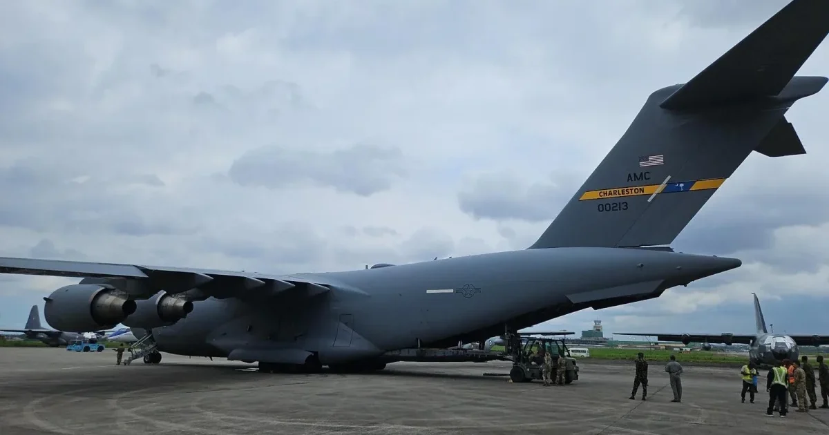 US Air Force C-17 aircraft used for a military equipment delivery to Nigeria