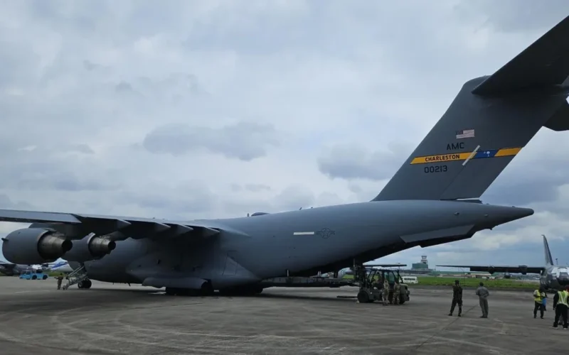 US Air Force C-17 aircraft used for a military equipment delivery to Nigeria
