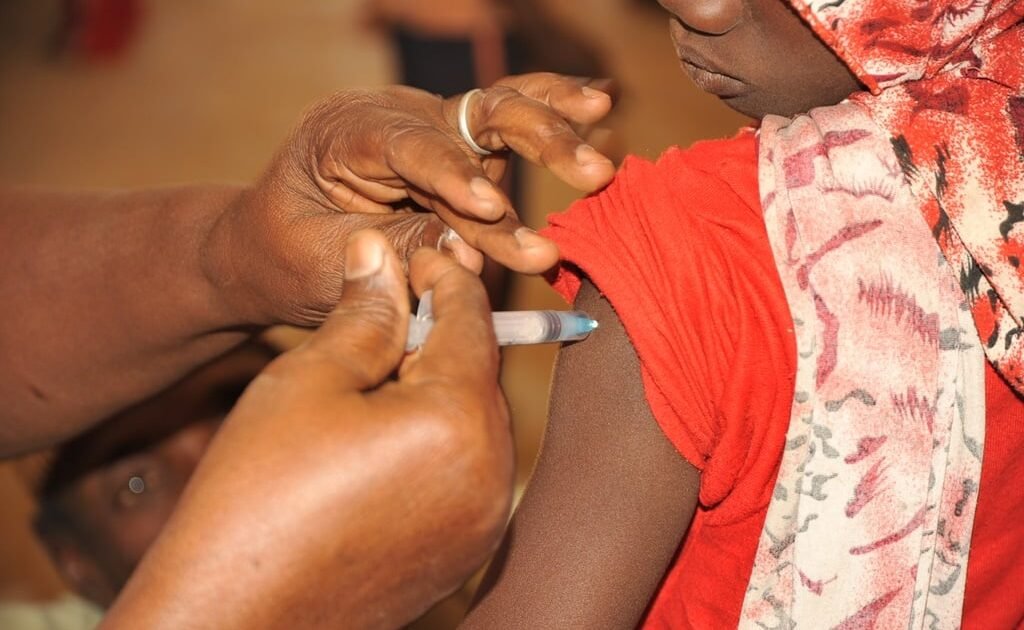 A child receiving a vaccination