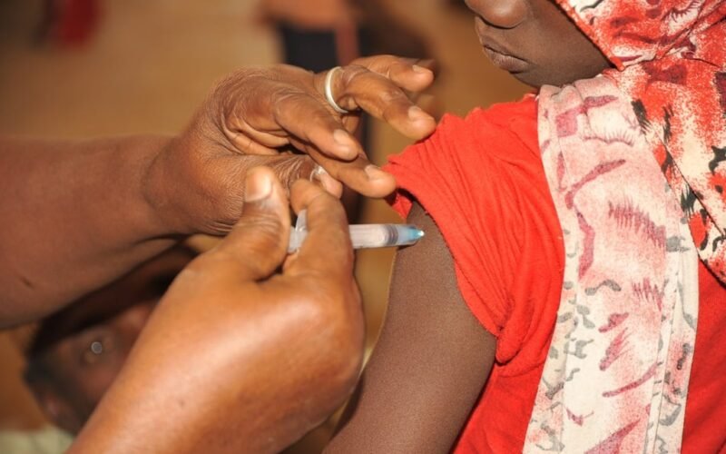 A child receiving a vaccination