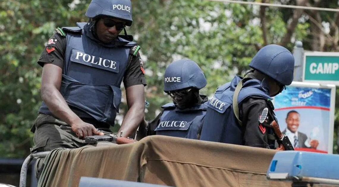 Nigerian police officers on patrol