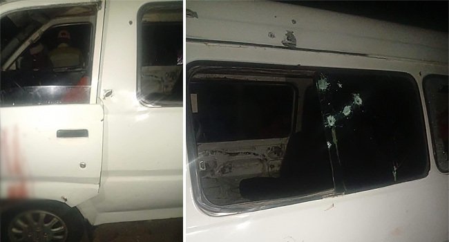 Damaged vehicle shown in Channels Television's Plateau curfew report