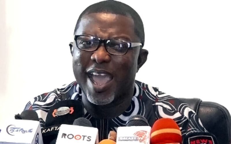 Abayomi Arabambi speaking at a press briefing
