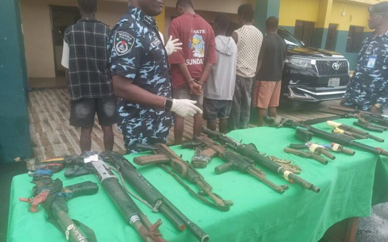 Suspects paraded by the Abia State Police Command following arrests linked to the alleged attempt to sell a 16-month-old girl