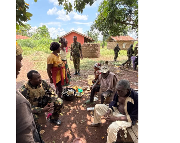 Rescued kidnap victims and security personnel in Benue State