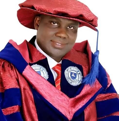 Dr Kingsley Ashibogwu, Delta State Commissioner for Secondary Education, in academic regalia