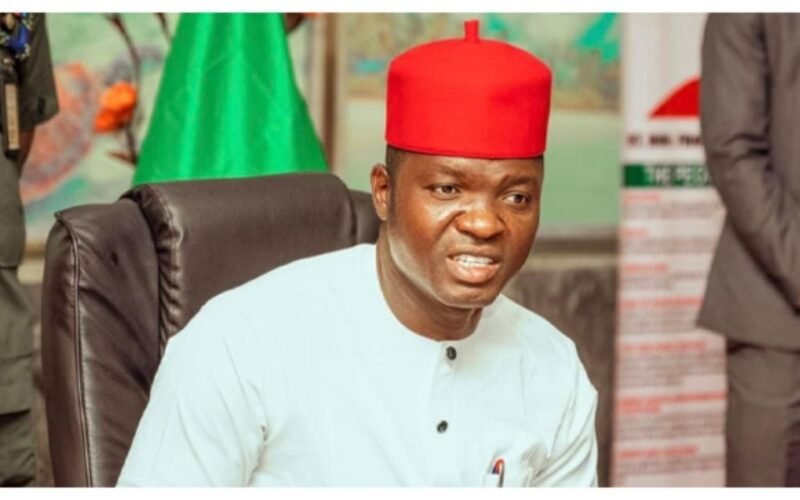 Ebonyi State Governor Francis Nwifuru seated at an official event.