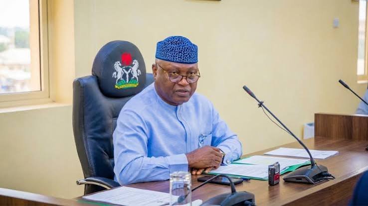 Ekiti State Governor Biodun Oyebanji seated at a government meeting table