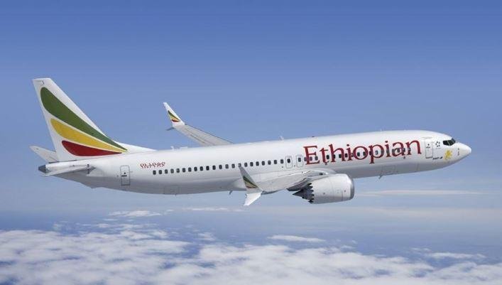 Ethiopian Airlines passenger aircraft in flight